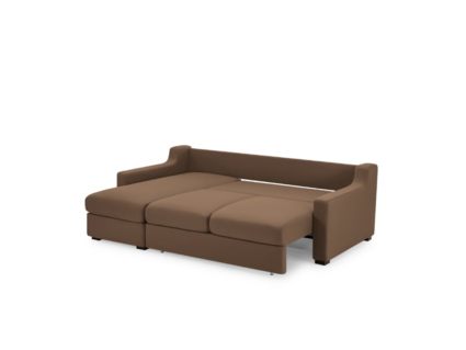 Диван Фиеста Мебель Непал с оттоманкой велюр Vivaldi 23 коричневый