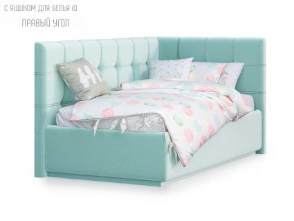 Кровать Nuvola Sabina угловая Velutto 14 (с подъемным механизмом) 200х190