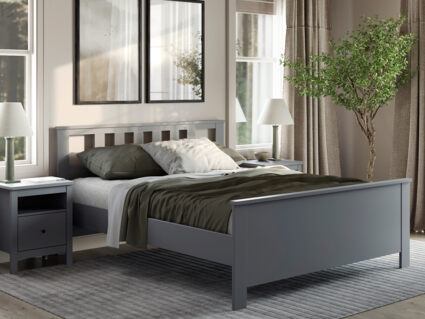 Кровать Гуд Лакк Сага серая 160х200