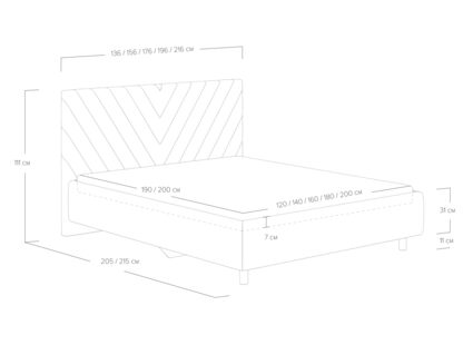 Кровать Сонум Vivien Марсель светло-серый 80х200