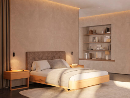 Кровать Rivi Charm Бук натуральный/шенилл Friends 12 140х200