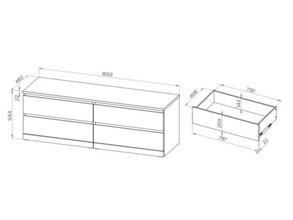 Комод Гуд Лакк Варма Прайм 4Д белый 48х160