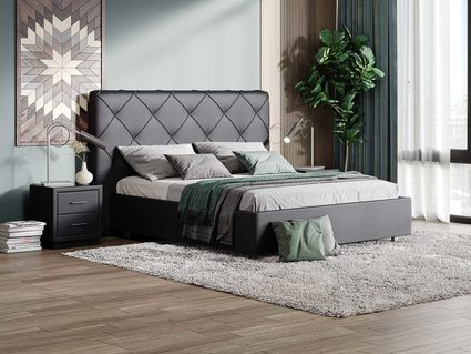 Кровать Сонум Manhattan Экокожа Белая (с подъемным механизмом) 160х190