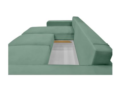 Диван Фиеста Мебель Монако с оттоманкой велюр Vivaldi 09 зеленый