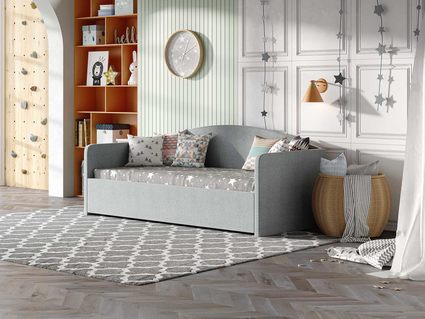 Кровать Сонум Uno Экокожа Платиновый перламутр (с подъемным механизмом) 90х190