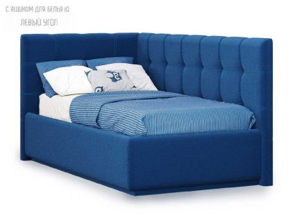 Кровать Nuvola Sabina угловая Velutto 26 (с подъемным механизмом) 90х190