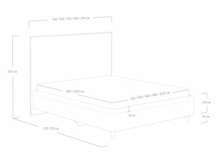 Кровать Сонум Eveline Экокожа Белая