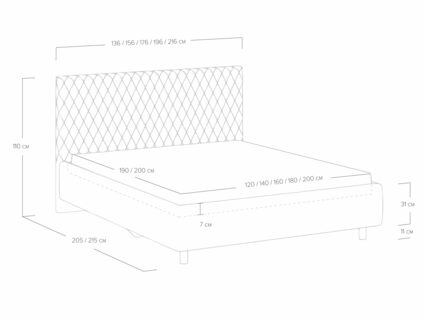 Кровать Сонум Stella Рогожка Деним 160х190