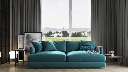 Диван Фиеста Мебель Ибица велюр Vivaldi 30 голубой