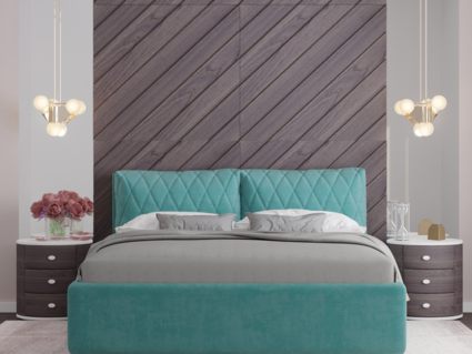 Кровать Nuvola Celeste Velutto 26 (с подъемным механизмом) 140х200