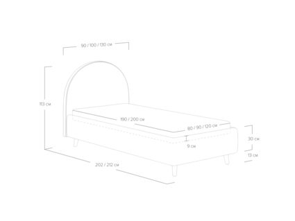 Кровать Сонум Roxy Эвита голубой (с подъемным механизмом) 80х190