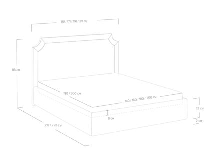 Кровать Сонум Eliot Рогожка Деним (с подъемным механизмом) 200х200