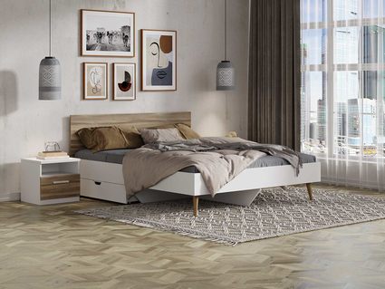 Кровать Сонум Ines Ясень анкор + серый 80х190