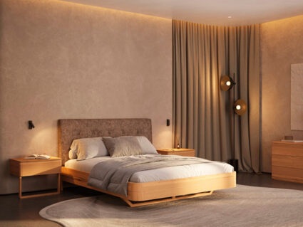 Кровать Rivi Charm Бук натуральный/шенилл Friends 12 140х200