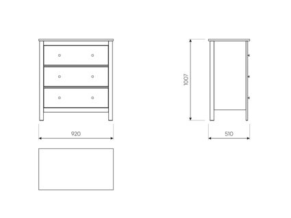 Комод Гуд Лакк Сага белый 51х92