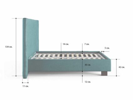 Кровать Сонум Barbara Кашемир Светло-серый (с подъемным механизмом) 180х200